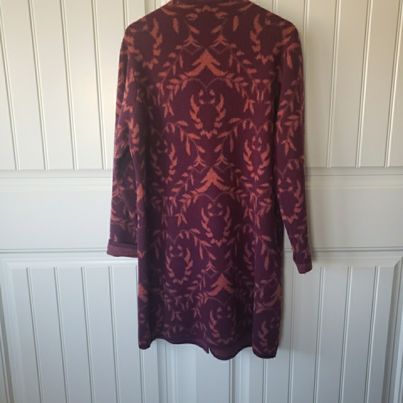 Sundance | Beauty Grows Merino Wool Jacquard Long Cardigan Large - Picture 3 of 5